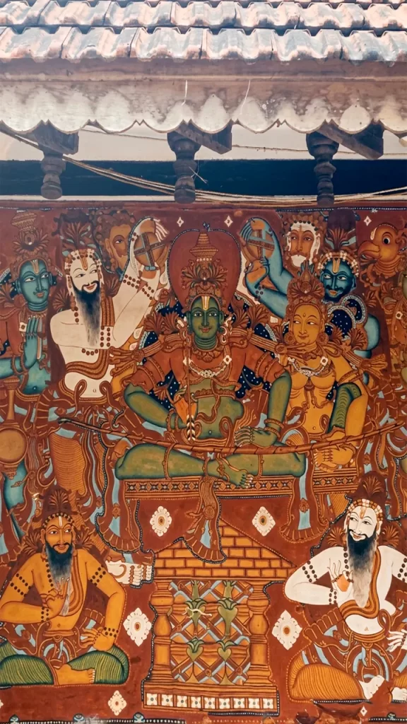 Painting and carvings for visitors from Thriprayar Sree Rama Temple