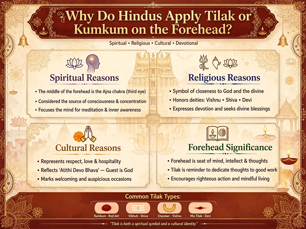 Why Do Hindus Apply Tilak or Kumkum on the Forehead?