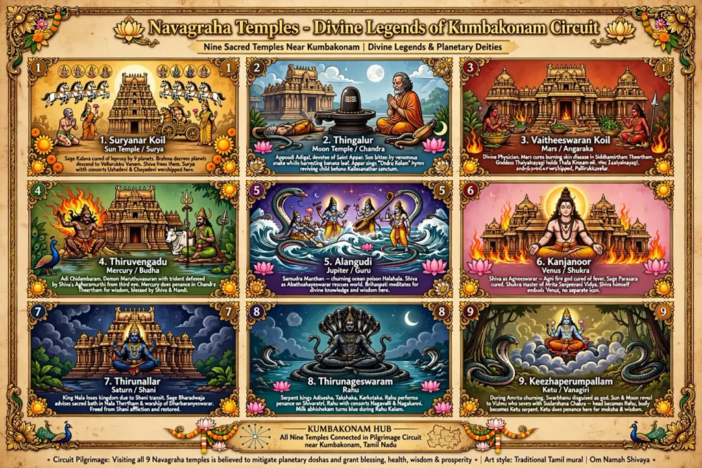 Legends and Sthala Puranas of Navagraha Temples at Kumbakonam