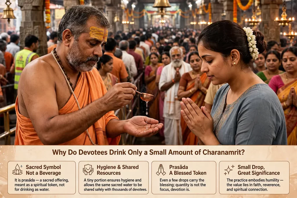 Why Do Devotees Drink Only a Small Amount?
